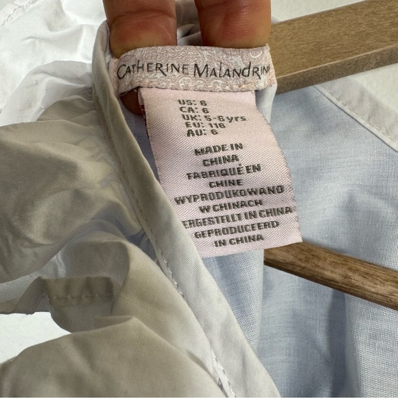 Catherine Malandrino Blue Denim Girls Dress Size 6 V Back with Ruffles & Big Bow - Picture 5 of 6